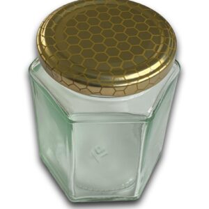 Box of 300ml Hexagonal Food Jar and Lids